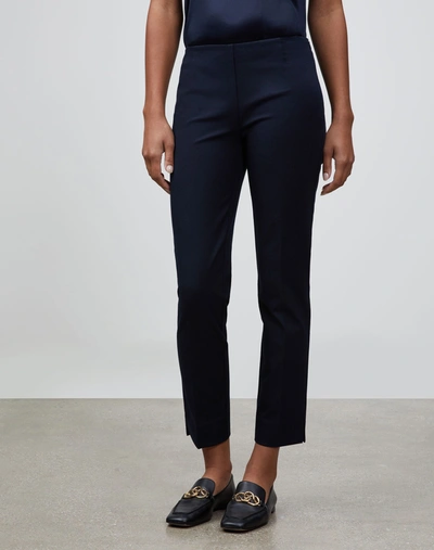 Lafayette 148 Plus-size Jodhpur Cloth Front Zip Cropped Bleecker Pant In Blue