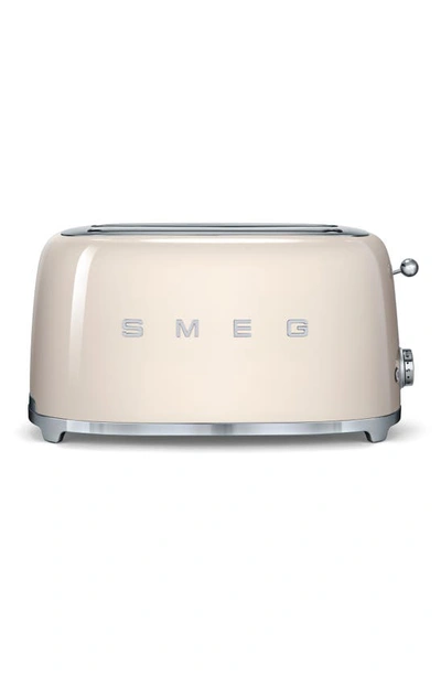 Smeg 50s Retro Style Four-slice Toaster In Cream