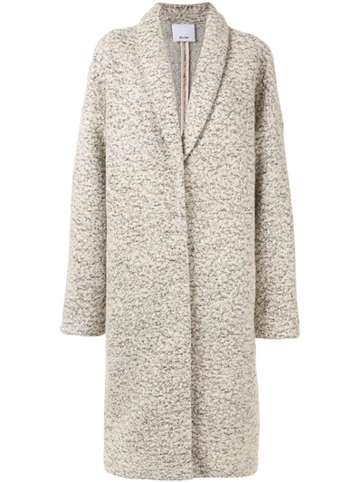 Acler Blair Fleck Knit Midi Coat In White