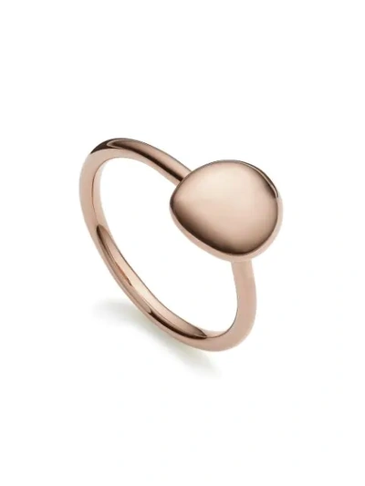 Monica Vinader Nura 18ct Rose-gold Pebble Stacking Ring In Pink