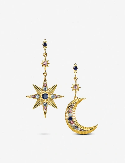Thomas Sabo Womens Kingdom Of Dreams Royalty Star & Moon  18ct Yellow-gold Plated Sterling Silver Earrings
