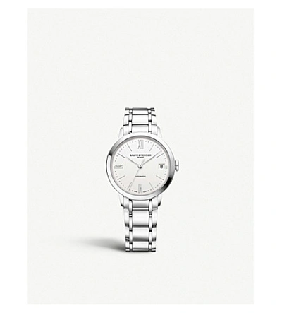 Baume & Mercier M0a10490 Classima Diamond And Stainless Steel Watch In Silver