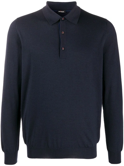Kiton Relaxed Polo Jumper In Blue