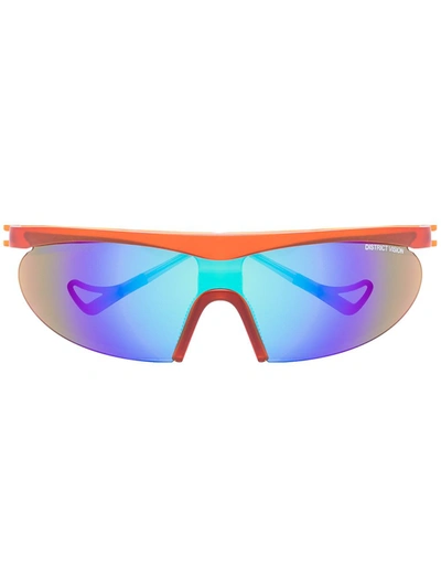 District Vision Mens Orange Koharu Eclipse Wrap-around Nylon Sunglasses
