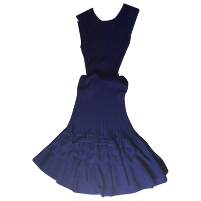 Pre-owned Emilio Pucci Wool Mid-length Dress In Navy