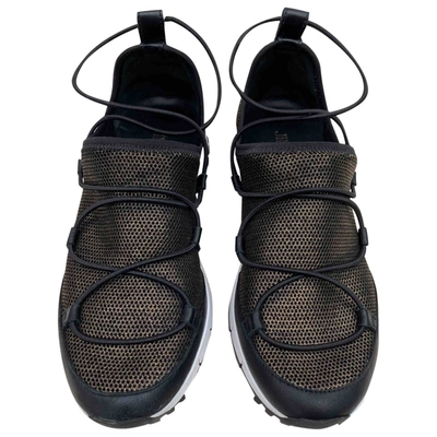 Pre-owned Jimmy Choo Cloth Trainers In Black
