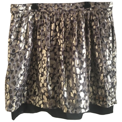 Pre-owned Club Monaco Silk Mini Skirt In Metallic