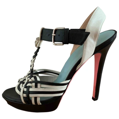 Pre-owned Versace Leather Sandals In Multicolour