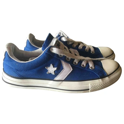 Pre-owned Converse Cloth Low Trainers In Blue