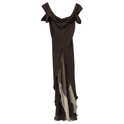 Pre-owned Giorgio Armani Brown Silk Dress