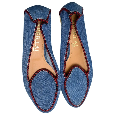 Pre-owned Aperlai Cloth Ballet Flats In Blue