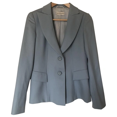 Pre-owned Emporio Armani Wool Suit Jacket In Turquoise