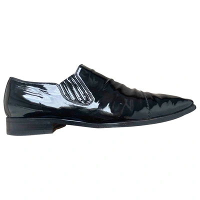 Pre-owned Gucci Patent Leather Flats In Black
