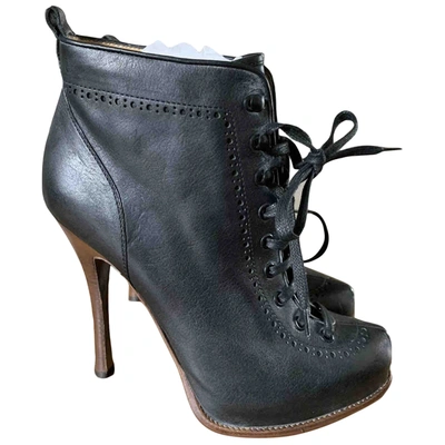 Pre-owned Dsquared2 Black Leather Ankle Boots