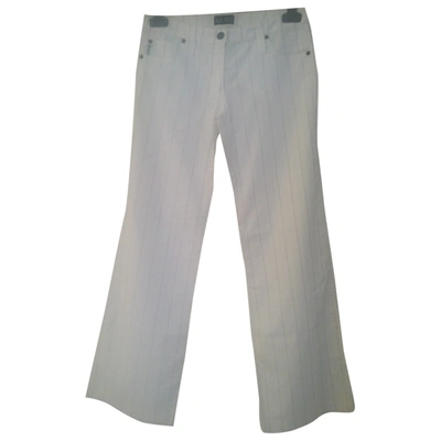 Pre-owned Armani Jeans Trousers In White