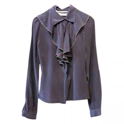 Pre-owned Designers Remix Silk Blouse In Blue