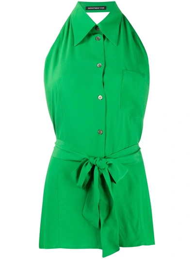 Department Five Halterneck Shirt In Green