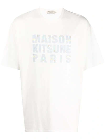 Maison Kitsuné Logo-print Oversized T-shirt In White