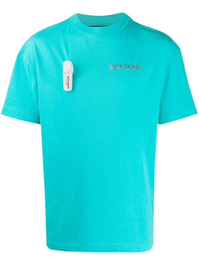 Palm Angels Security Tag Logo T-shirt In Blue