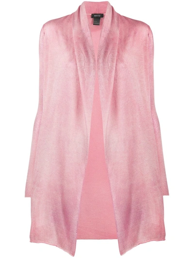 Avant Toi Open Front Cardigan In Pink