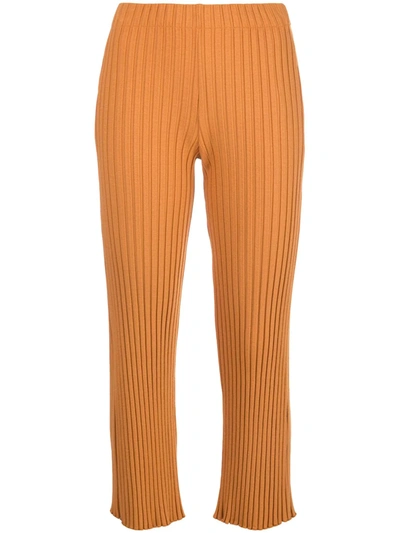 Simon Miller Cropped High-rise Trousers In Orange
