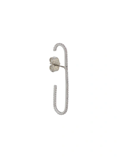 Federica Tosi Kelly Pin Crystal Mono Earring In Silver