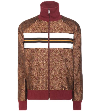 Hillier Bartley Silk Jacquard Bomber Jacket In Camel