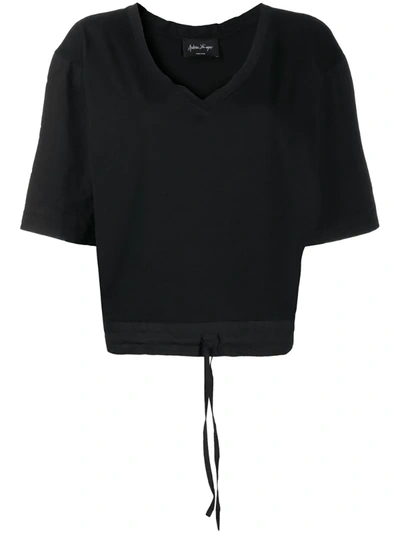 Andrea Ya'aqov Drawstring-hem Short-sleeve T-shirt In Black