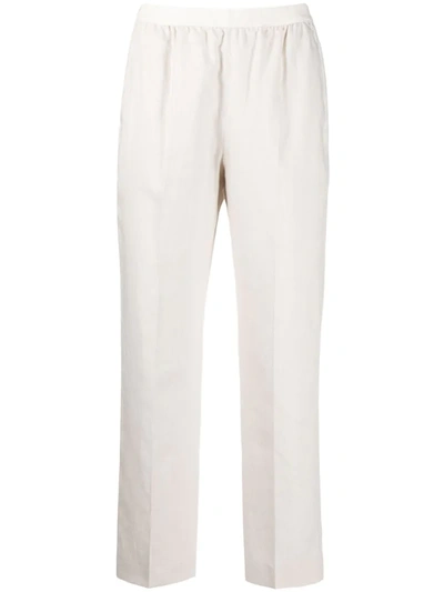 Agnona Elasticated Tapered Leg Trousers In Neutrals
