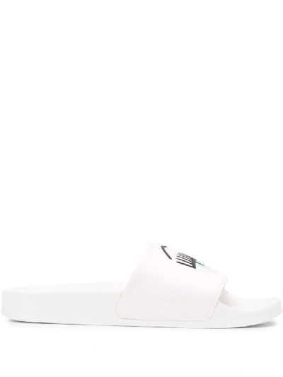 Chiara Ferragni Flirting Eye Slide Sandals In White