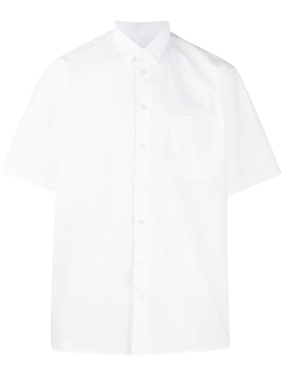 Raf Simons Short Sleeved Shirt With Back Print In White