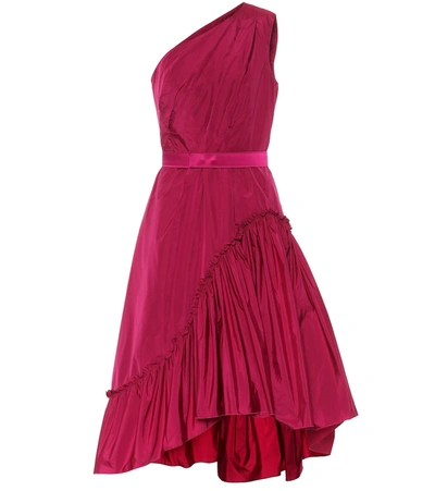 Max Mara Orologi Taffeta Midi Dress In Pink