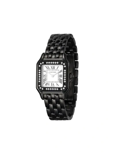 Mad Paris Customised  Cartier Panthère Watch In Black