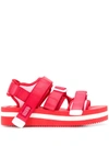 Suicoke Deconstructed Sandals In Red,pink