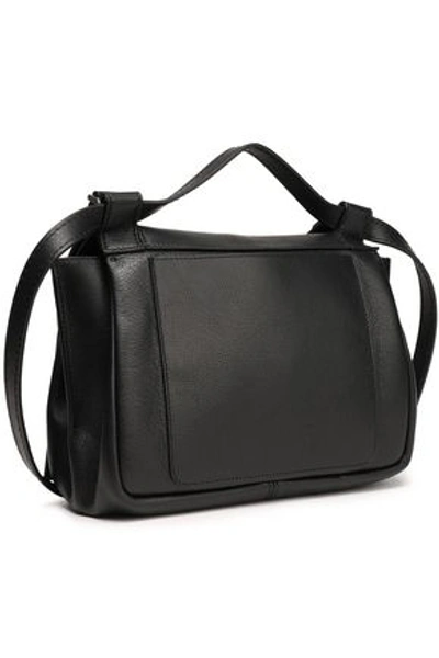 Elena Ghisellini Foxy Pebbled-leather Shoulder Bag In Black