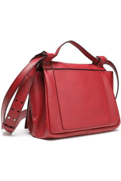 Elena Ghisellini Foxy Pebbled-leather Shoulder Bag In Claret