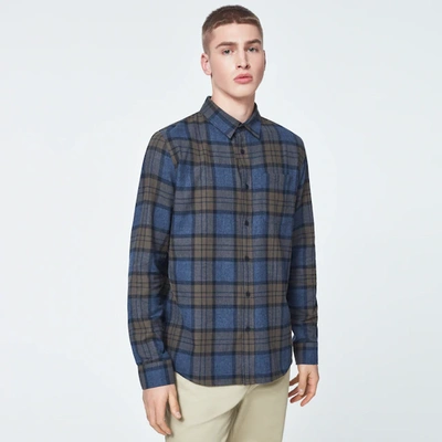 Oakley Checked Woven Long Sleeve Shirt 1 In Blue,olive
