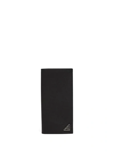 Prada Logo Plaque Document Holder In Black