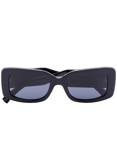 Versace Rectangular-frame Tinted Sunglasses In Black