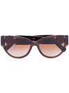 Versace Brown Medusa Medallion Cat Eye Sunglasses In 530813 Transparent Brown Brown Gradient