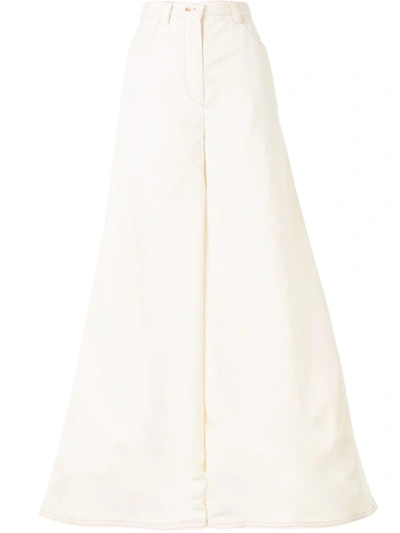 Sunnei High-waisted Wide-leg Jeans In White