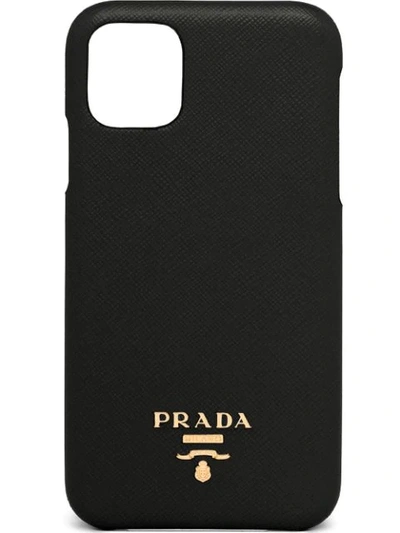 Prada Logo-plaque Iphone 11 Case In Black