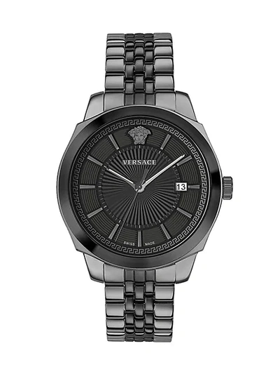 Versace Icon Classic Stainless Steel Bracelet Watch In Black