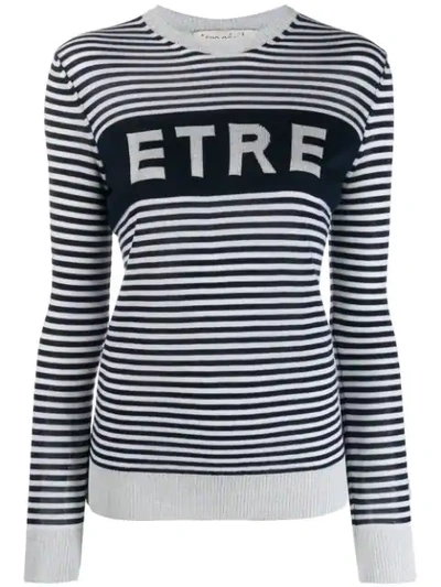 Etre Cecile Striped Logo Jumper In Blue