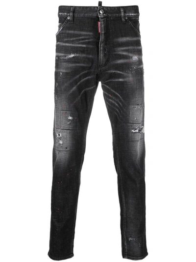 Dsquared2 Mens Black Cool Guy Slim-fit Stretch-denim Jeans 40