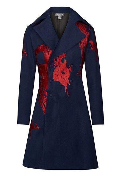 Nadya Shah Liv Frock Coat / Dress In Blue