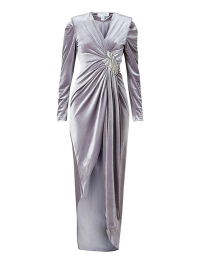 Nadya Shah Camille Grey Velvet Dress