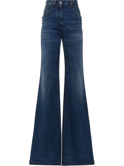 Prada Flared High-rise Jeans In Blue