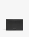 Tumi Leather Card Holder In Black Smooth
