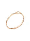 Repossi Women's Antifer 18k Rose Gold & Pavé Diamond 2-row Bangle Bracelet